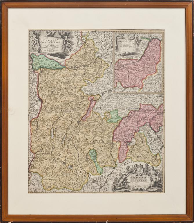 KARTA, Johan Baptista Homanno, 1700-tal.