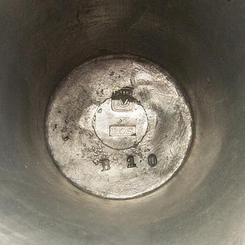 Berndt Oscar Santesson, candlesticks 4 pcs late 19th century tin.