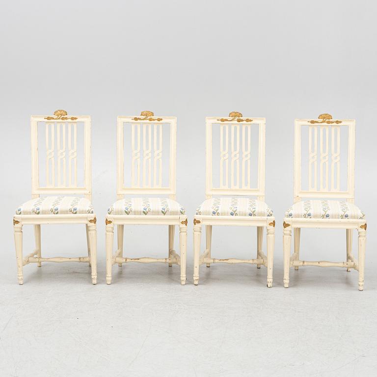 Stolar, 4 st, av Johan Hammarström (mästare i Stockholm 1794-1812, sengustavianska.