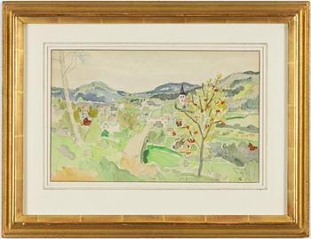 Hilding Linnqvist, Landscape with Church.