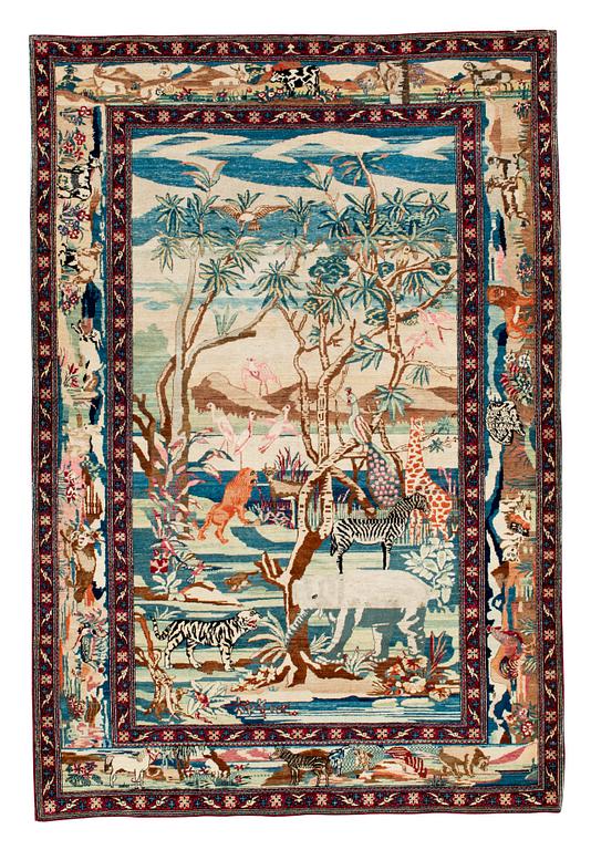 SEMIANTIK ISFAHAN FIGURAL. Möjligen Ahmad. 210 x 143,5 cm.