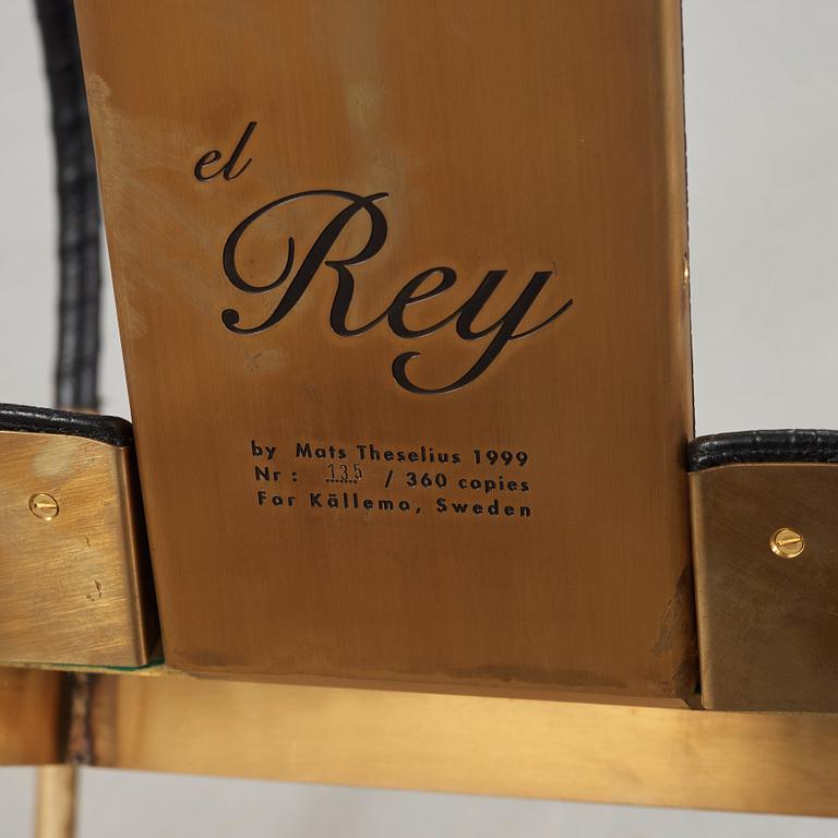 Mats Theselius, an 'El Rey' brass brass and leather easy chair, Värnamo, Sweden 1999.