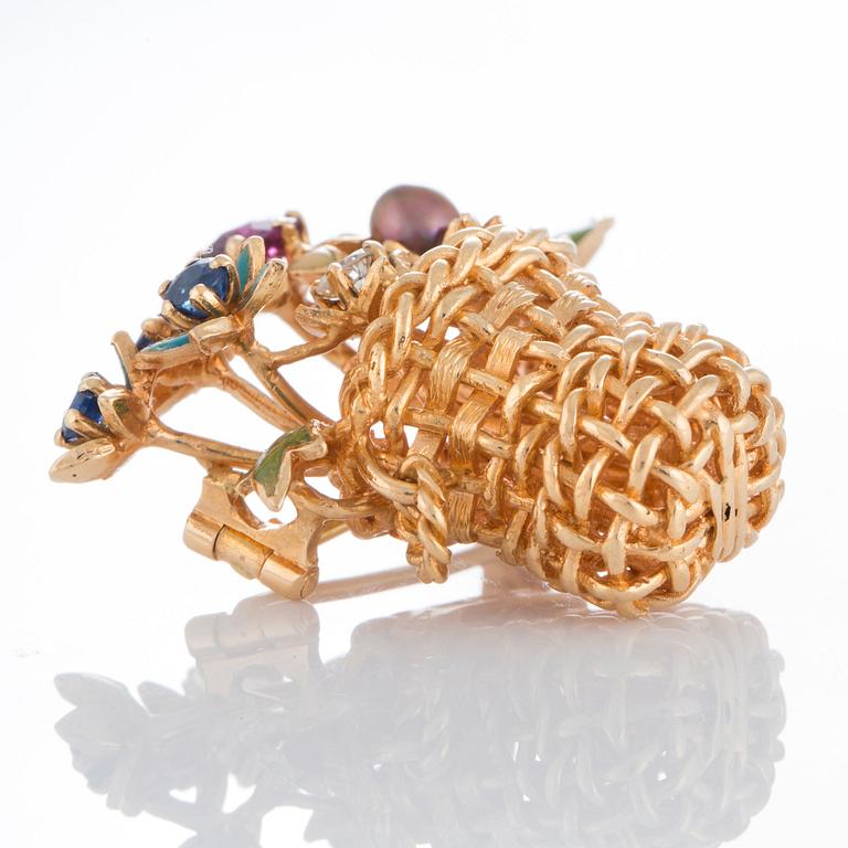 A WA Bolin basket brooch designed by Barbro Littmarck.