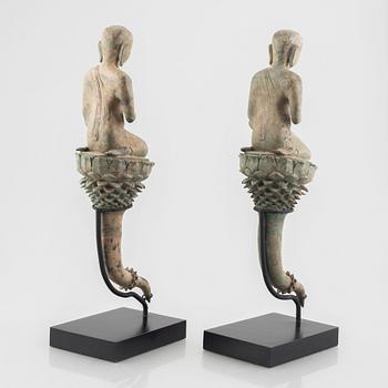 A pair of Buddhist sculptures, Thailand, 20th century.