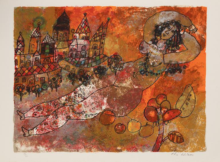 Theo Tobiasse, "The Song of Songs of King Salomon",portfolio with 12 ligographs in colous, signed 18/200.