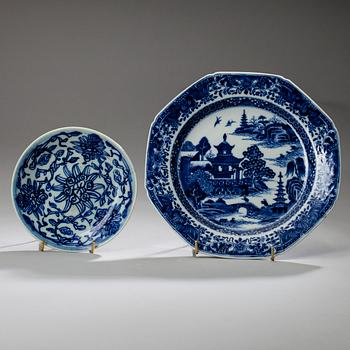 SKÅL OCH FAT, 4 st, Kina och Holland 1700- och 1800-talets slut.