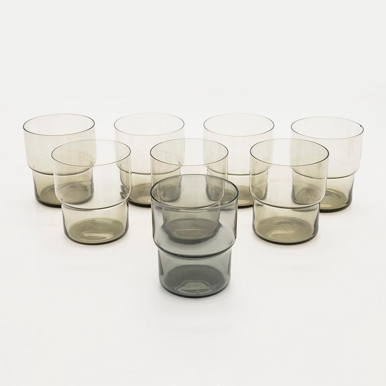 Saara Hopea, a 9-piece juice set, Nuutajärvi, Notsjö. Model designed in 1954.