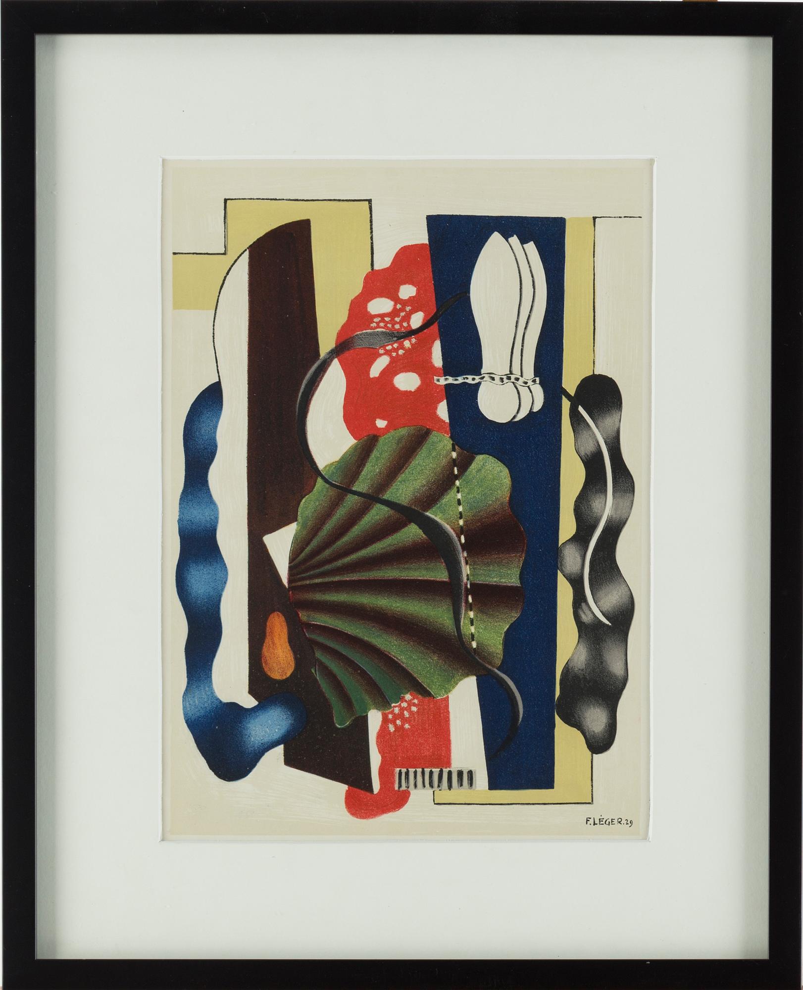 FERNAND LÉGER, after, colour lithographe, signed and dated in print, from Derrière le Miroir nr 79-80-81 1955.