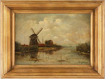 OKÄND KONSTNÄR. olja på duk, signerad W. van Beek daterad 1906.