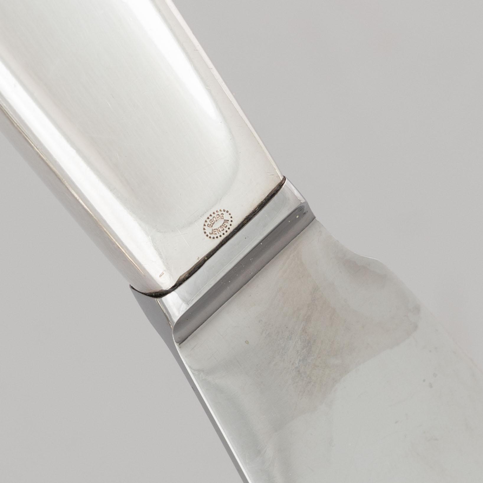 Tias Eckhoff, cutlery set, 99 pieces, sterling silver, "Cypress", Georg Jensen, Denmark.