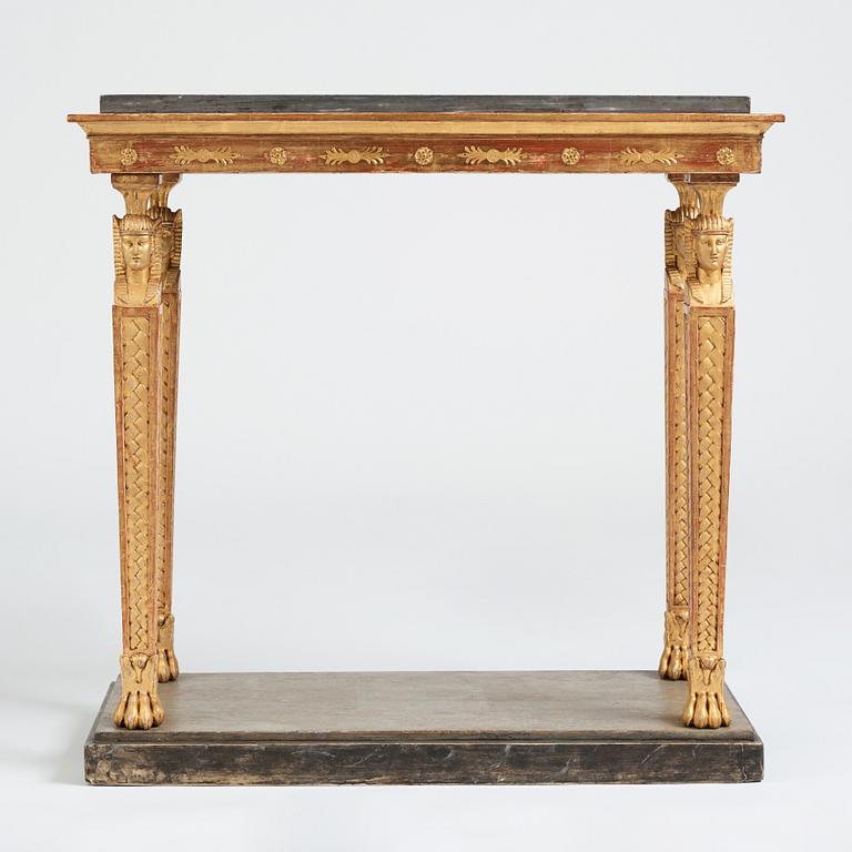 A late Gustavian early 19th century console table by J Frisk.