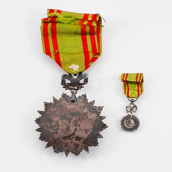 KOMMENDÖRSTECKEN SAMT MINIATYR, silver, Ordre du Nichan-Iftikhar, Mohammed en Nacer Pacha-Bey, Tunisien, 1921.