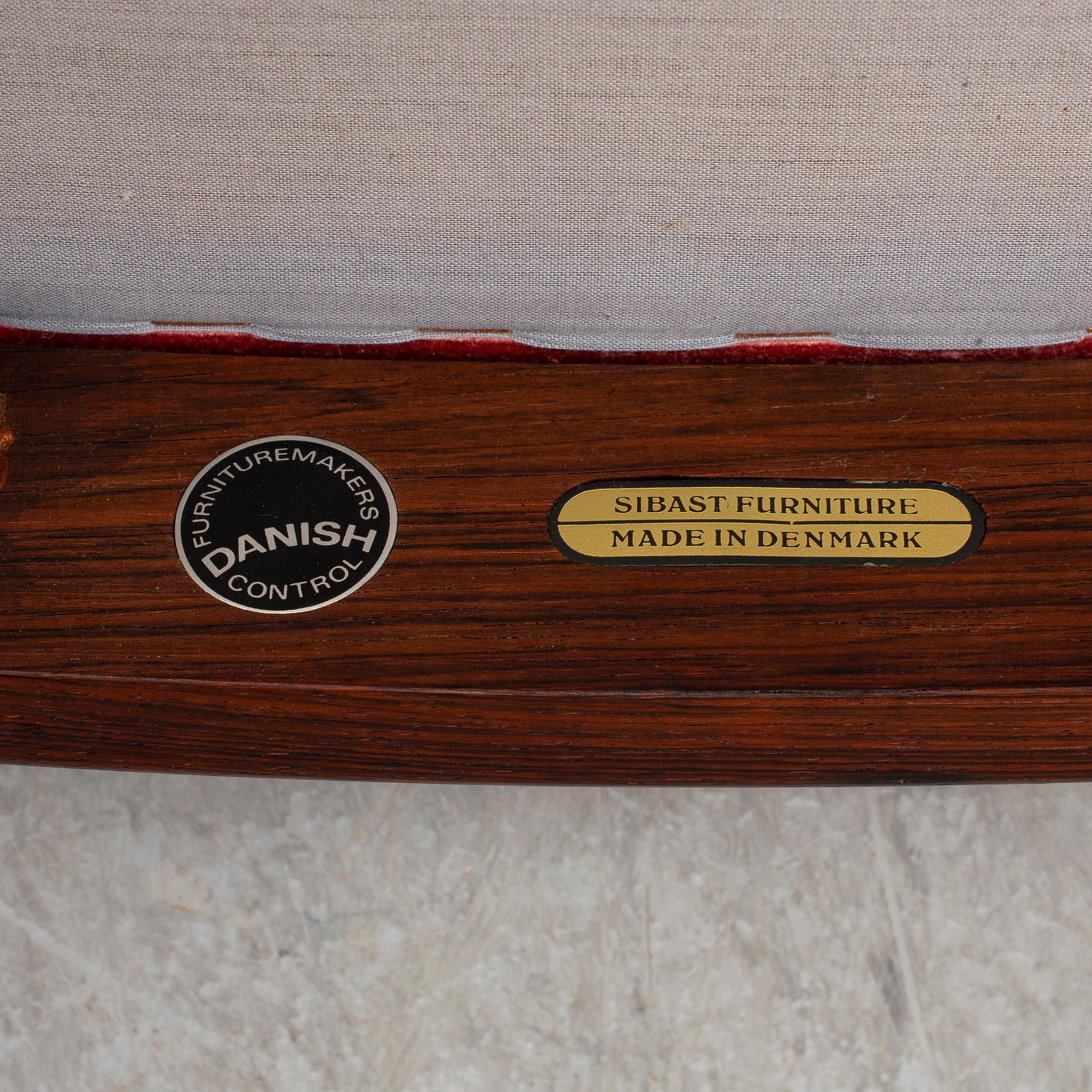 ARNE VODDER, eight Danish rosewood chairs from Sibast, 1960's.