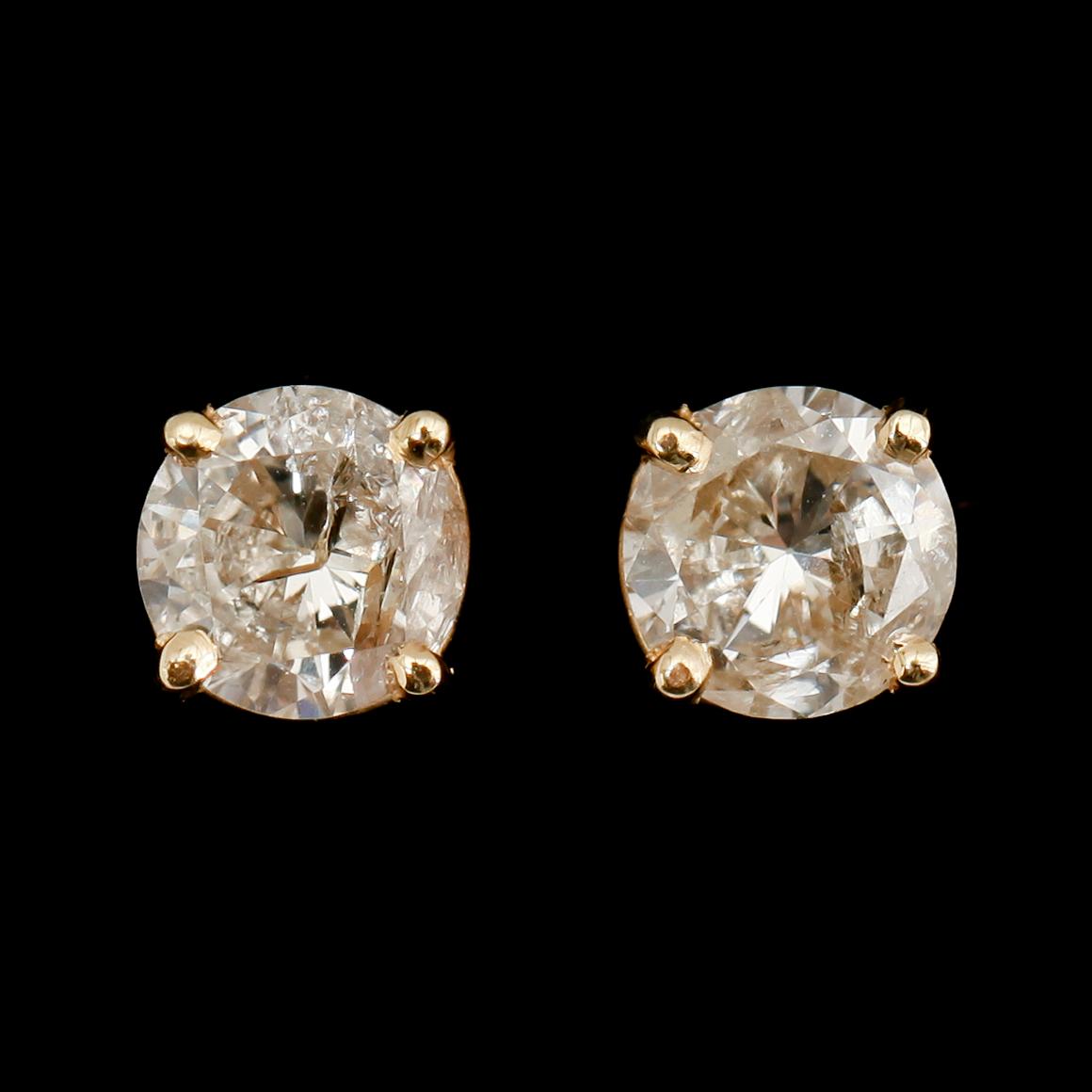 ÖRHÄNGEN, 1 par, 14 k, med briljanter tot 1.30 ct.