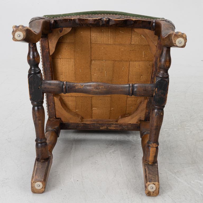 Six late Baroque chairs, 18th century.