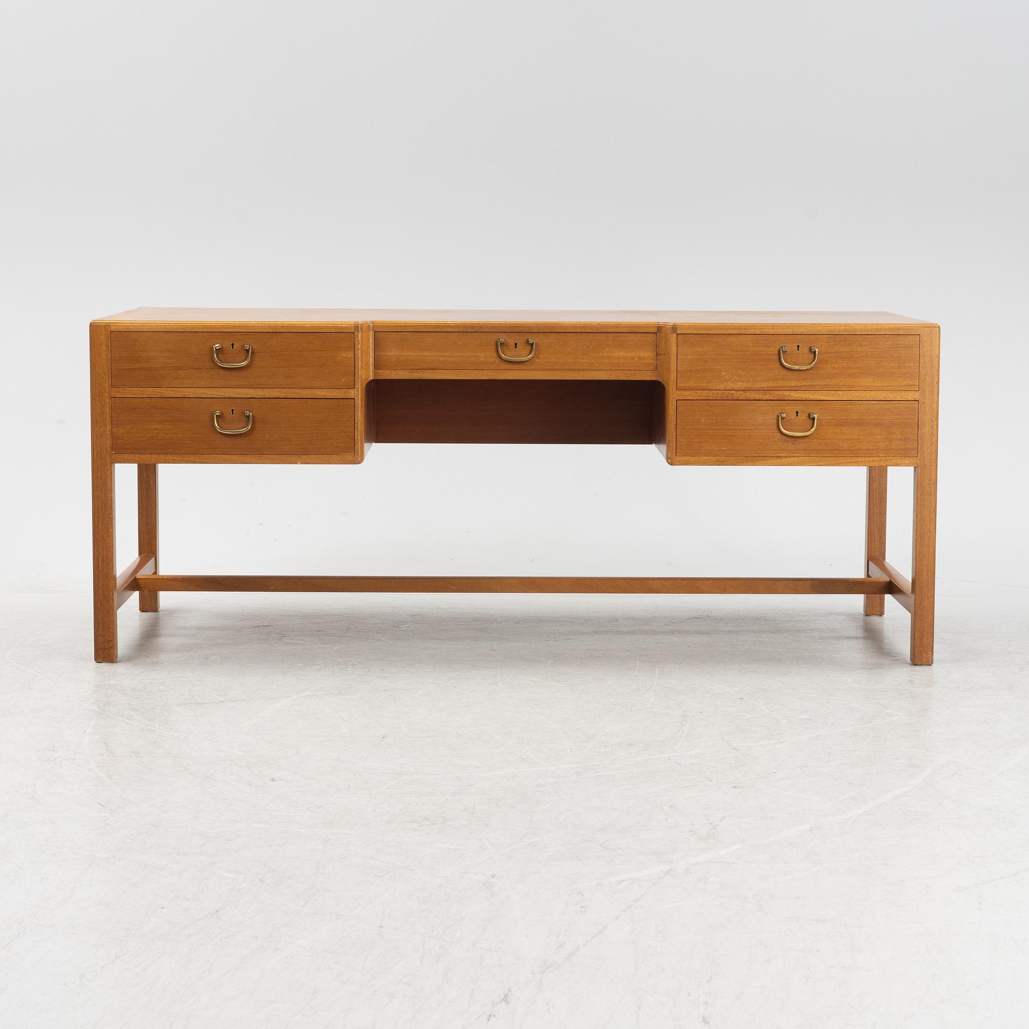 Josef Frank, a mahogany model 500/A writing desk, Svenskt Tenn, Sweden, before 1985.