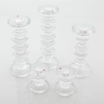 Five candlesticks namned "Festivo", design by Timo Sarpaneva for Iittala. Designed in 1966.