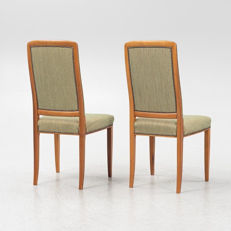 Carl Malmsten, six 'Gustavus' walnut chairs, Åfors, second part of the 20th Century.