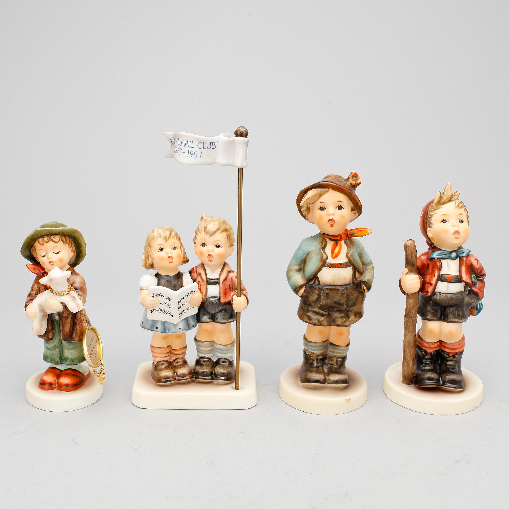 FIGURINER, 4 st, porslin, Goebel. Västtyskland-Tyskland, 1900-talets andra hälft.
