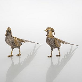 Bordsdekorationer, ett par, silver, Spanien kring 1900-talets mitt.