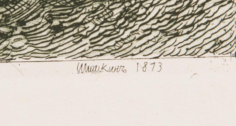 IVAN IVANOVITCH SHISHKIN, etsning, signerad och daterad 1873 i plåten.