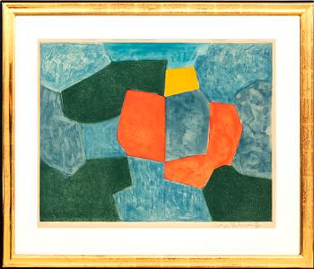 Serge Poliakoff, "Composition vert, bleue rouge et jaune" 1968.