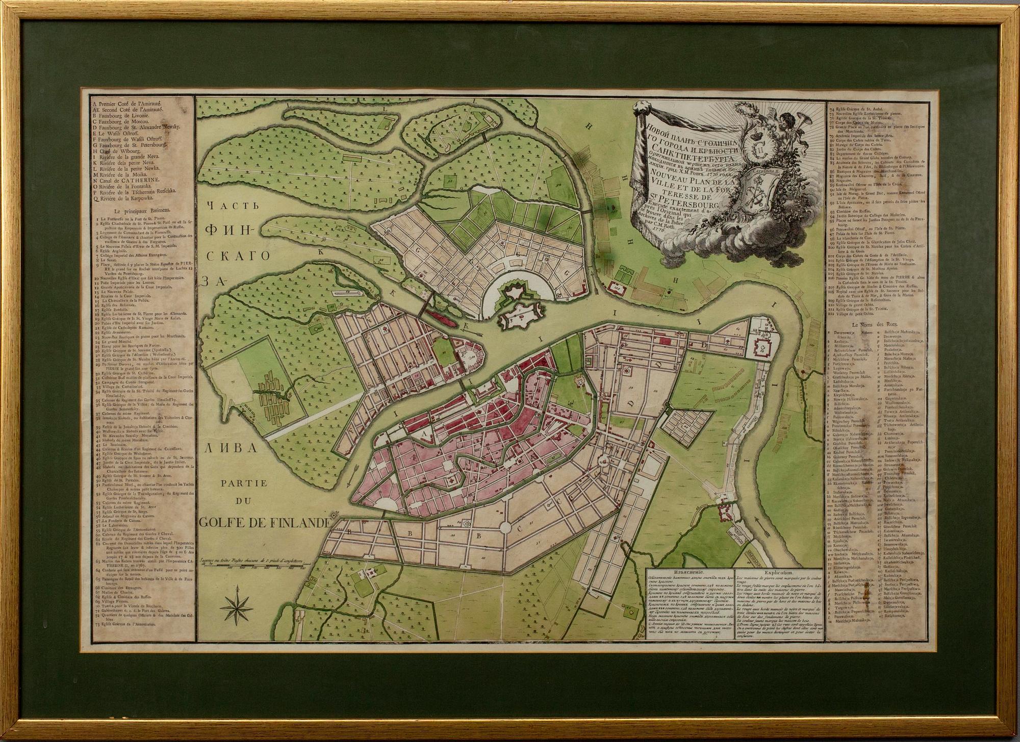 KARTA, enligt C.M Roth, St. Petersburg 1776.