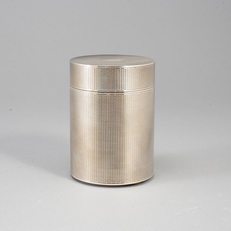 HERMÈS, a silver plated tobacco box.