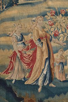 VÄVD TAPET, gobelängteknik, Flandern omkring 1700, ca 290 x 326,5 cm.