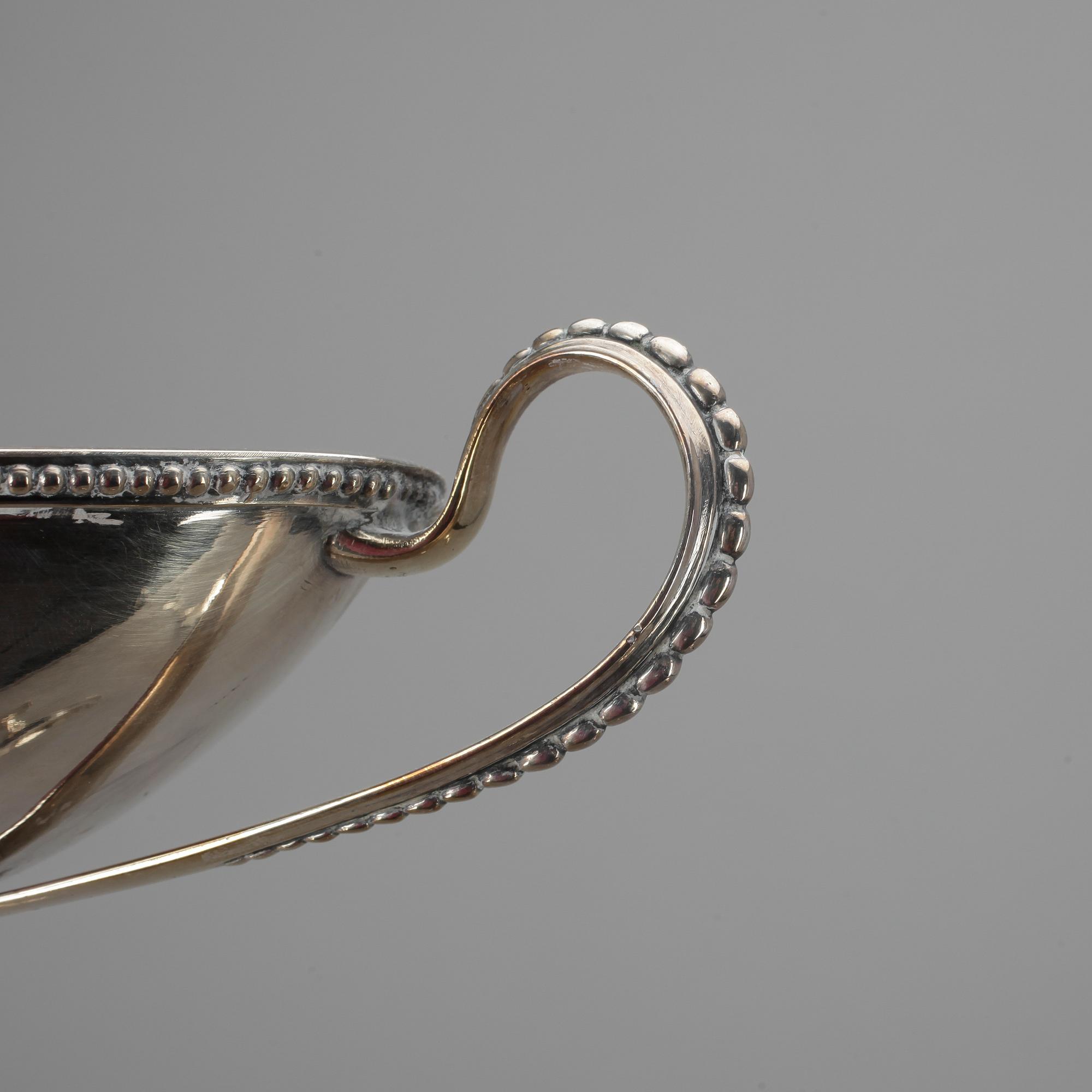 STRÖSOCKERSKÅLAR, 1 par, nysilver, AG Dufva, sekelskiftet 1900.