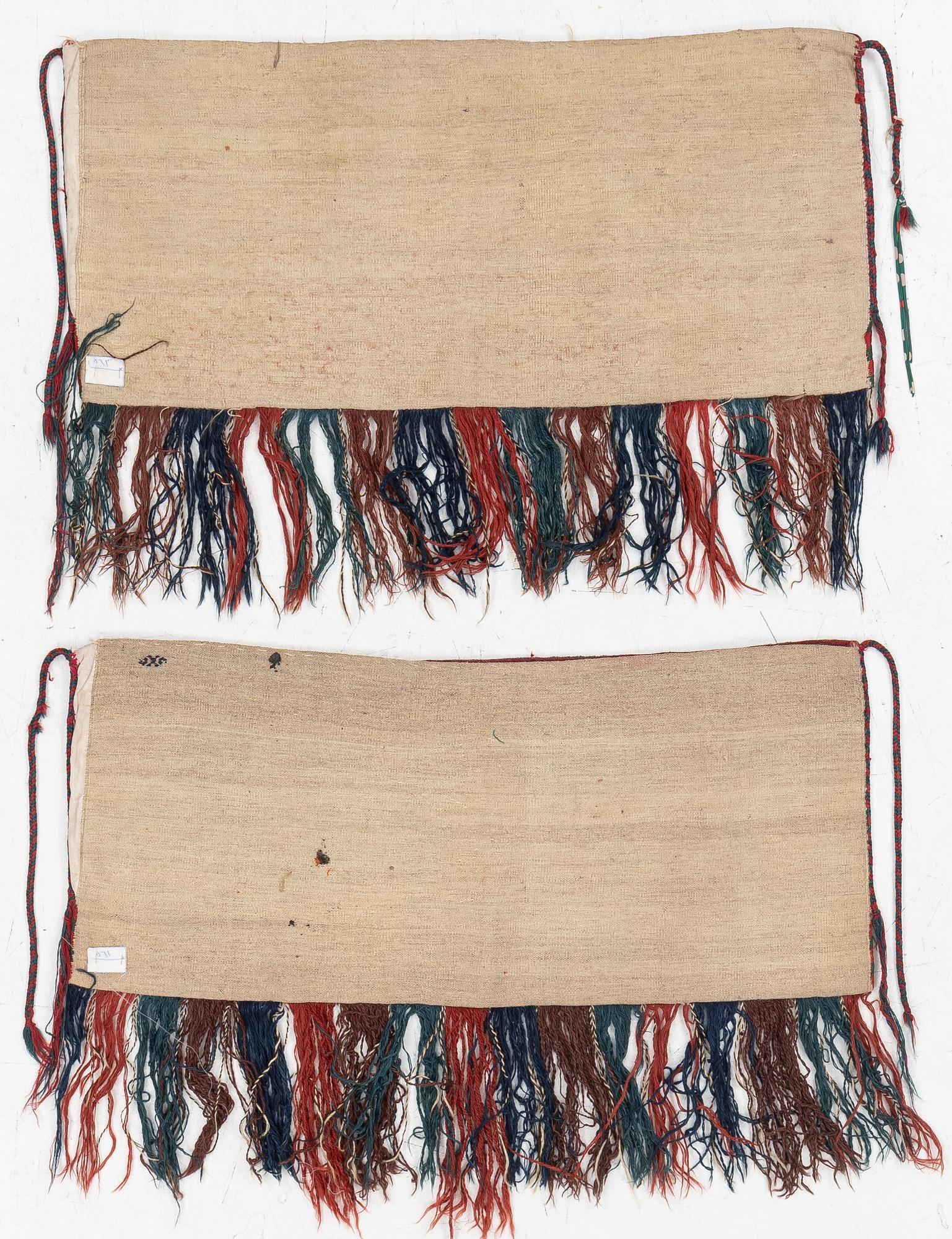 Two Torbor, Turkmen, approx. 95 x 42 cm.