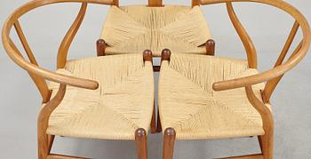 A set of six armchairs 'Y-chair' by Hans J Wegner, Carl Hansen & Son, Denmark.