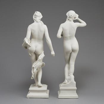 TWO PARIAN FIGURES, Gustafsberg, ca 1900.