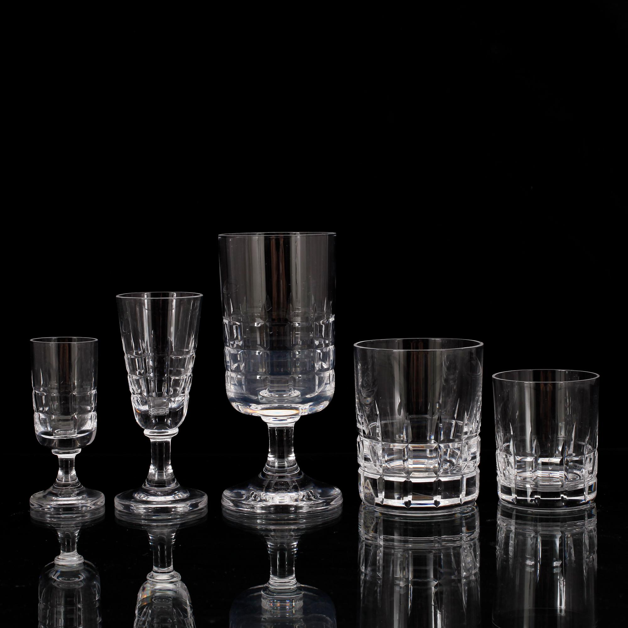GLASSERVIS, 53 delar, glas, "City", Vicke Lindstrand, Kosta, 1960-80.