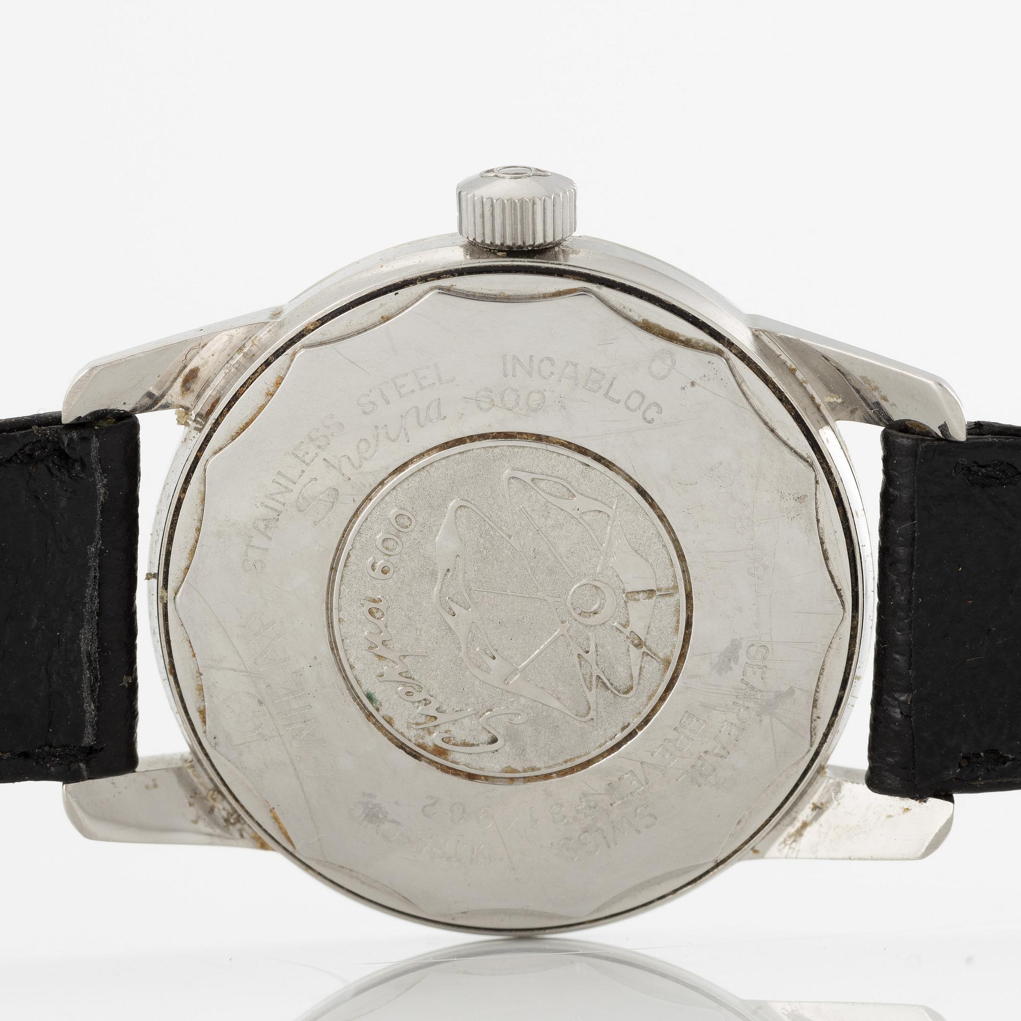 Enicar, Sherpa Date, "Sherpa 600", wristwatch, 34.5 mm.