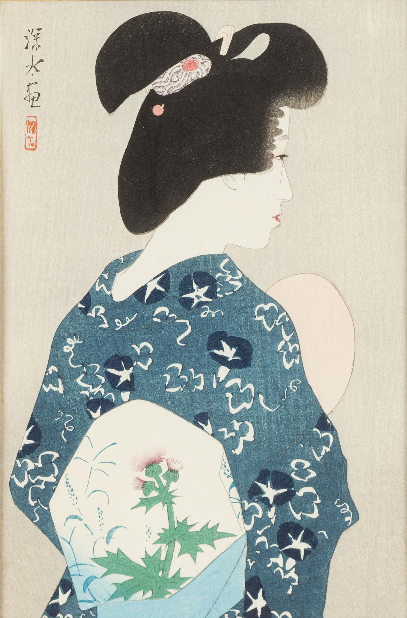 Ito Shinsui, after, a colour boodblock print, Japan, 20th century.