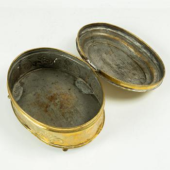 Sockerskrin, av Heinrich H. Werner (mässingslagare i Jönköping, f. 1703-d-1790), Senbarock.