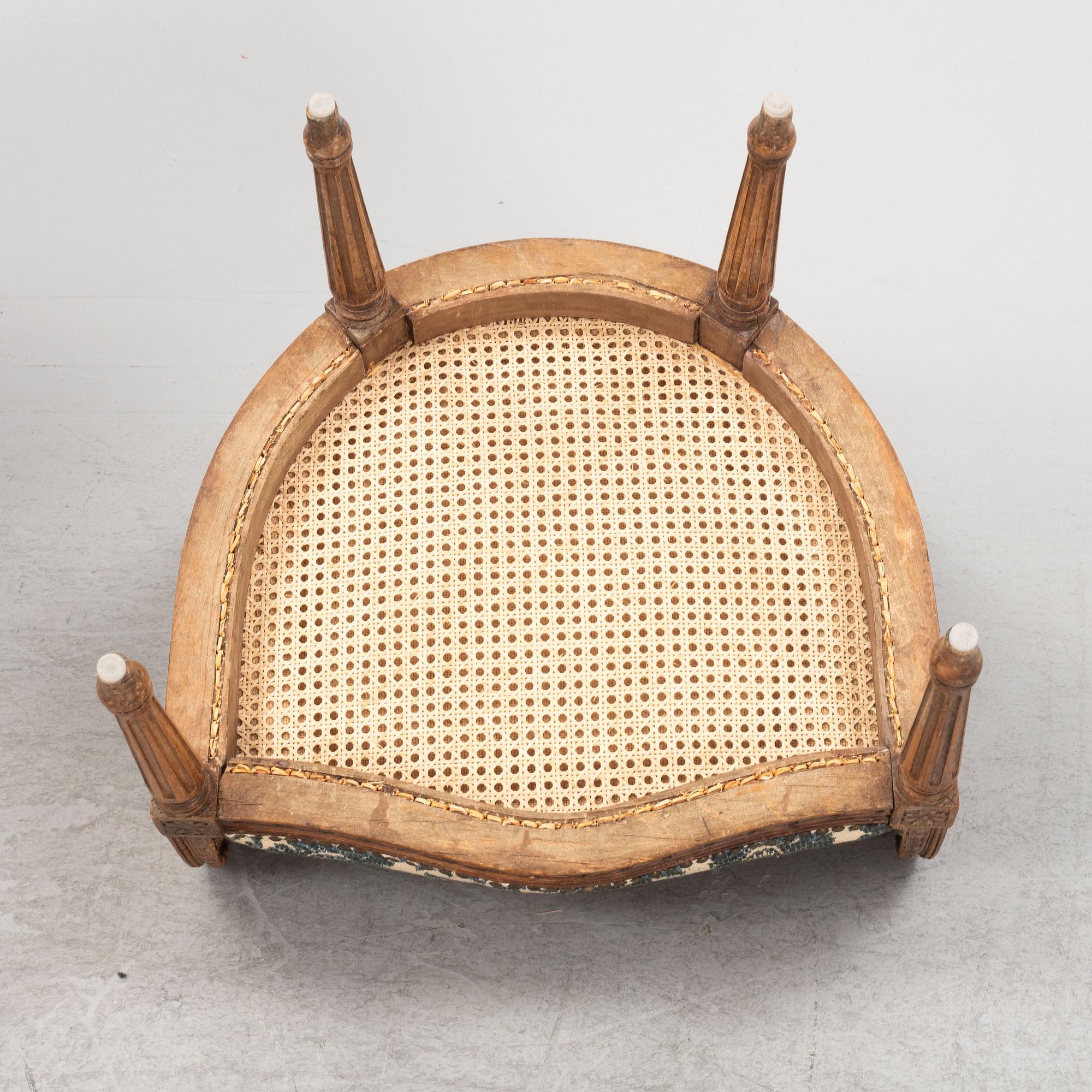 A pair of Louis XVI-style bergères, late 19th Century.