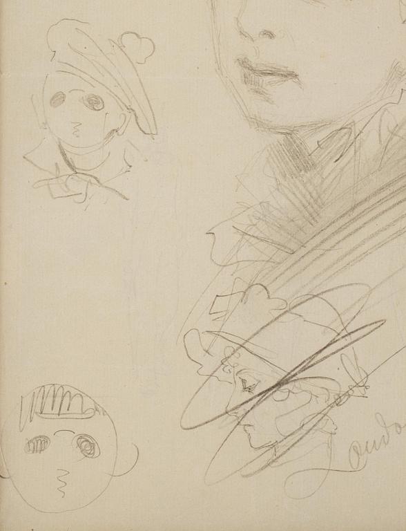 Anders Zorn, A portrait sketch and caricature drawings.