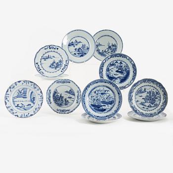 A set of twelve plates, Qing dynasty, Qianlong (1736-95).