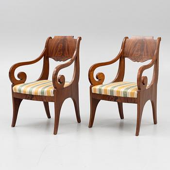 Karmstolar, ett par. Ryssland/Baltikum. 1800-tal.