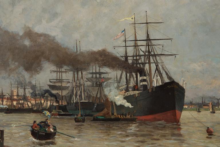 Carl Skånberg, "Hamnen i Rotterdam" (The Harbour in Rotterdam).