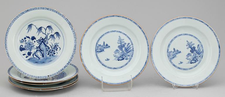 TALLRIKAR, 13 st, porslin, Kina, 1700/1800-tal.