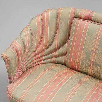 SOFFA OCH FÅTÖLJER ett par, omkring år 1900.