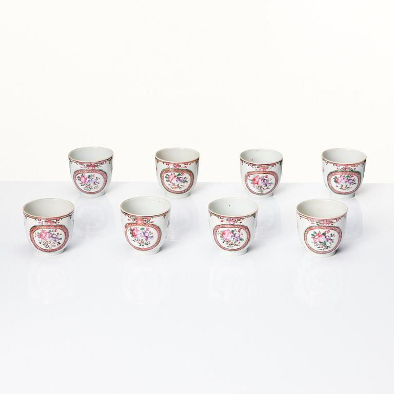 A famille rose tea service, Qing dynasty, Qianlong (1736-95). (18 pieces).