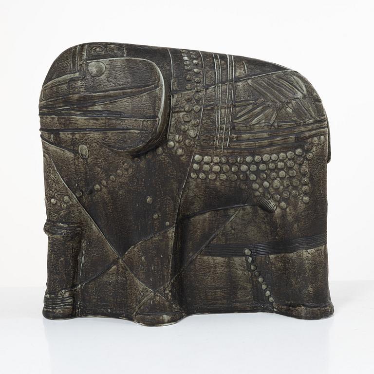 Bertil Vallien, Skulptur, elefant, ur "Terra"-serien, Rörstrand.