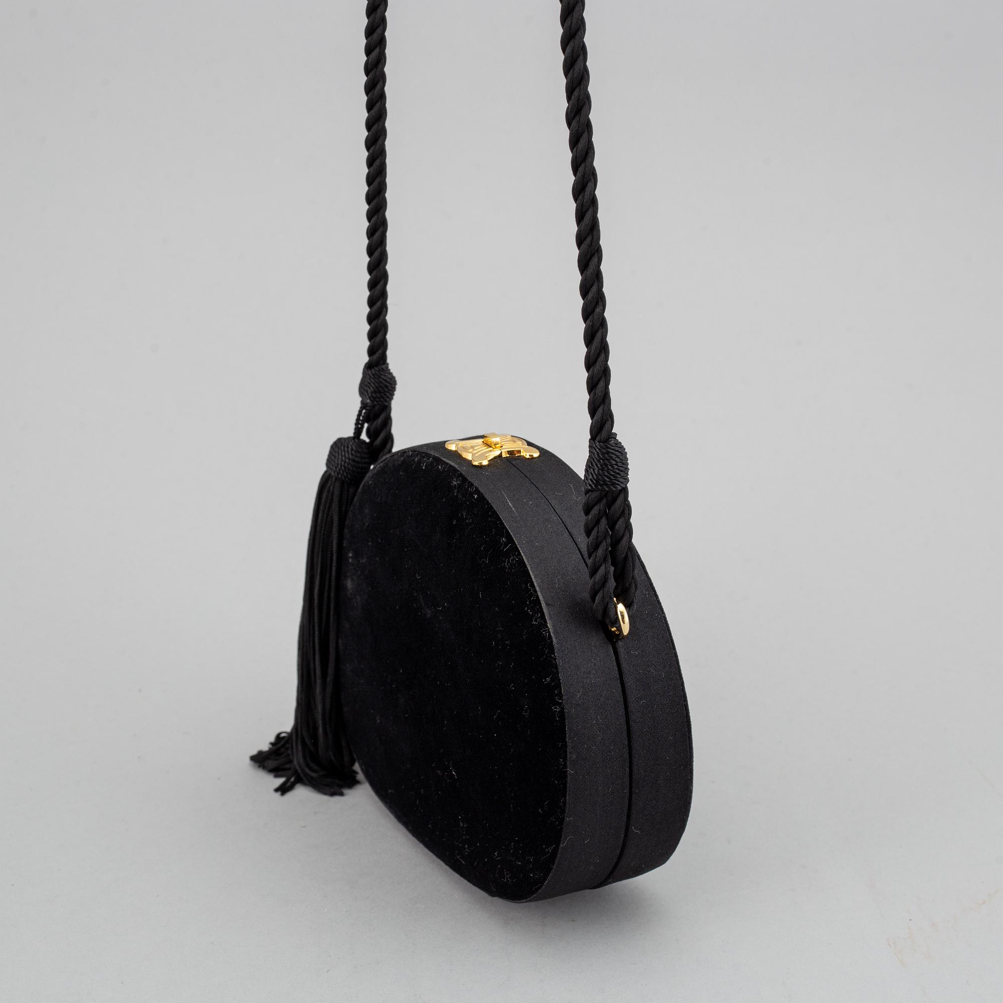 CELINE, a velvet evening clutch/shoulder bag.