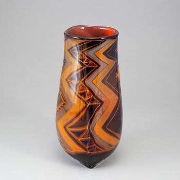 EVA ENGLUND, a glass vase, Orrefors, Sweden 1989.