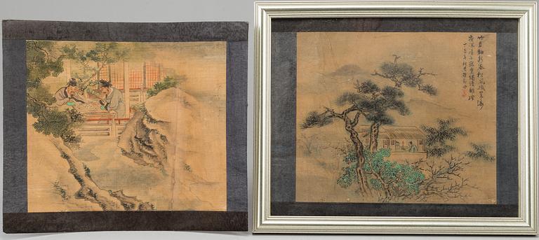 UNIDENTIFIED ARTIST, two paintings, ink and colour on silk. Qing dynasty, presumably 1897.