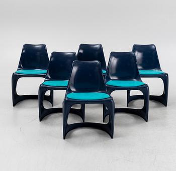 Steen Østergaard, a set of 6 '291' chairs, Denmark 1960's.